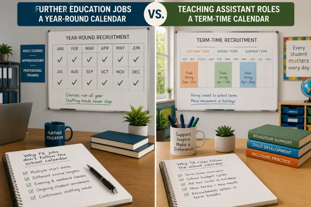 Why Further Education Jobs and Teaching Assistant Roles Don't Follow the Same Calendar